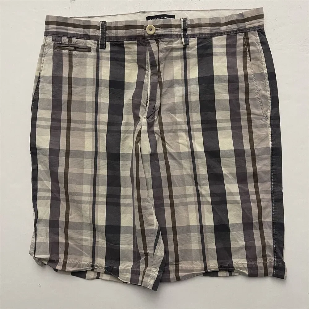 Banana Republic 34 x 11" Plaid 100% Cotton Casual‎ Chino Shorts